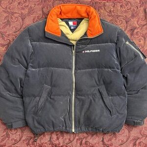 90s Tommy Hilfiger Corduroy Down Puffer Coat
